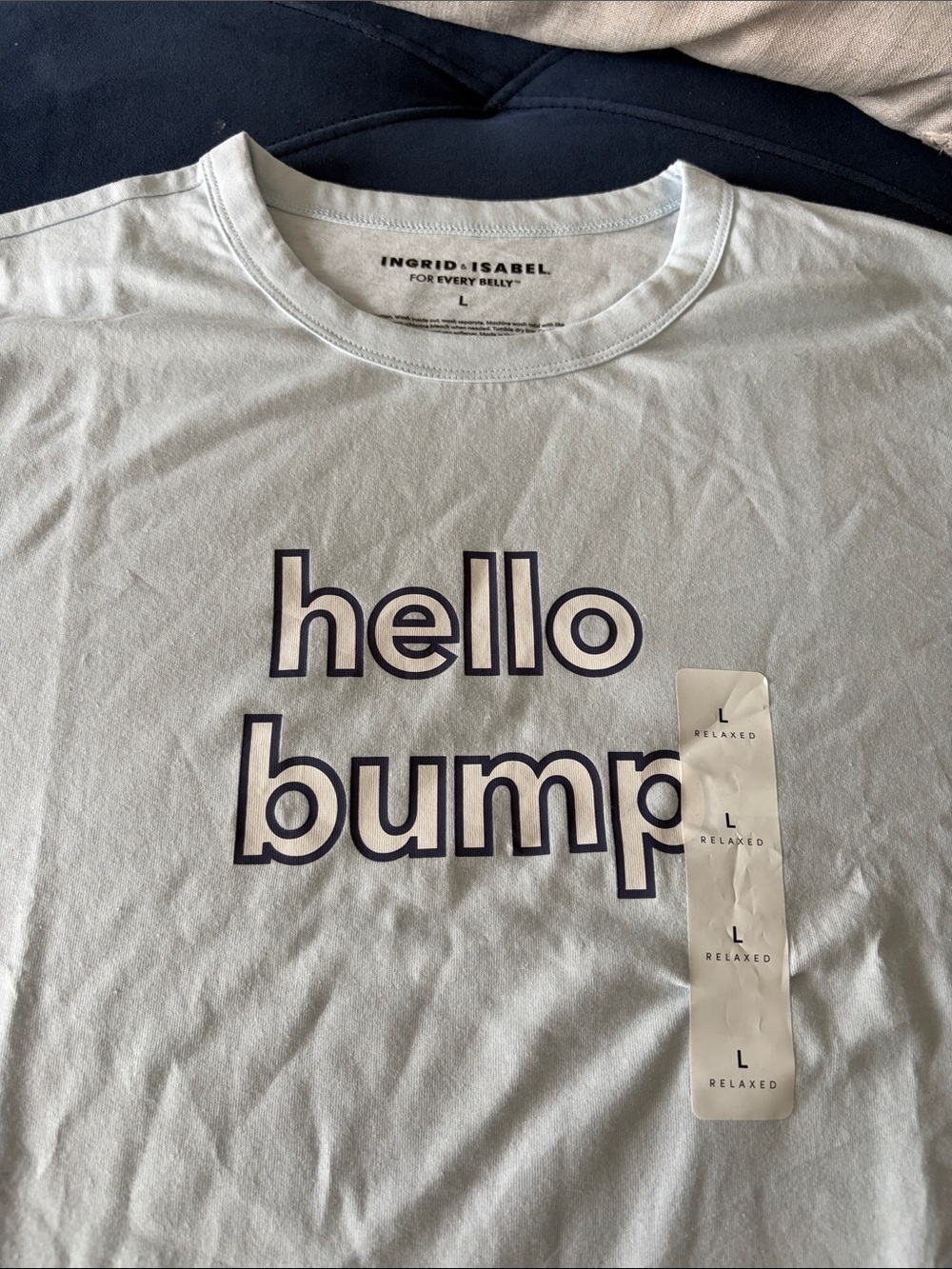 Ingrid & Isabel Light Blue 'hello bump' Graphic Tee